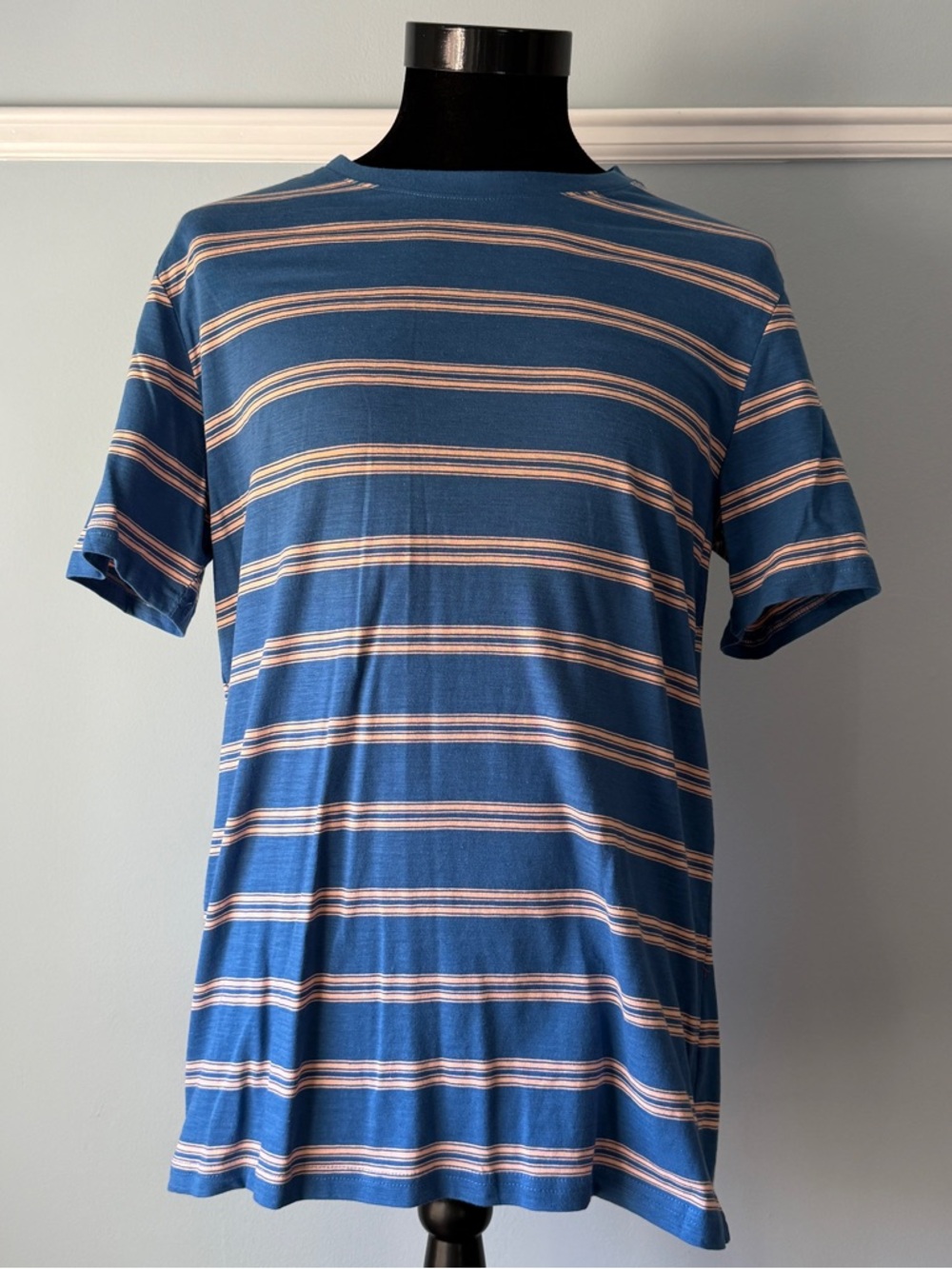 Sonoma Blue and Pink Striped Crewneck Tee